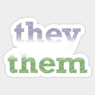 Genderqueer They Them Waves Sticker